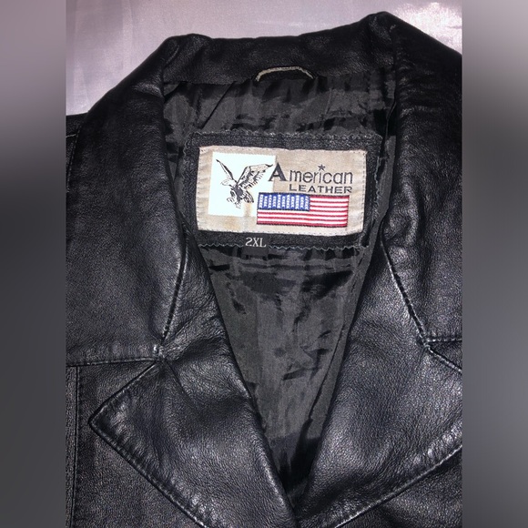 Women's Black Leather Jacket 2XL - Picture 8 of 16